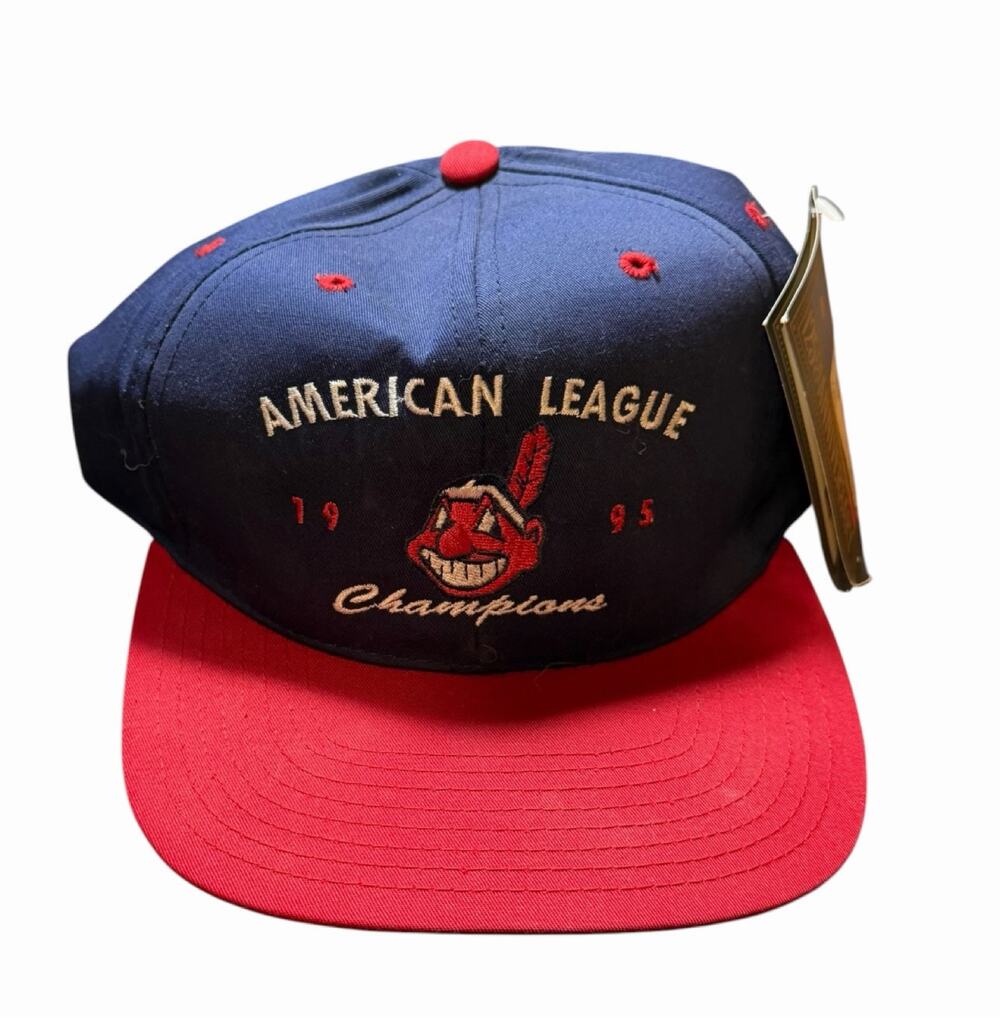 Cleveland Indians 1995 American League Champions Snapback Hat Wahoo